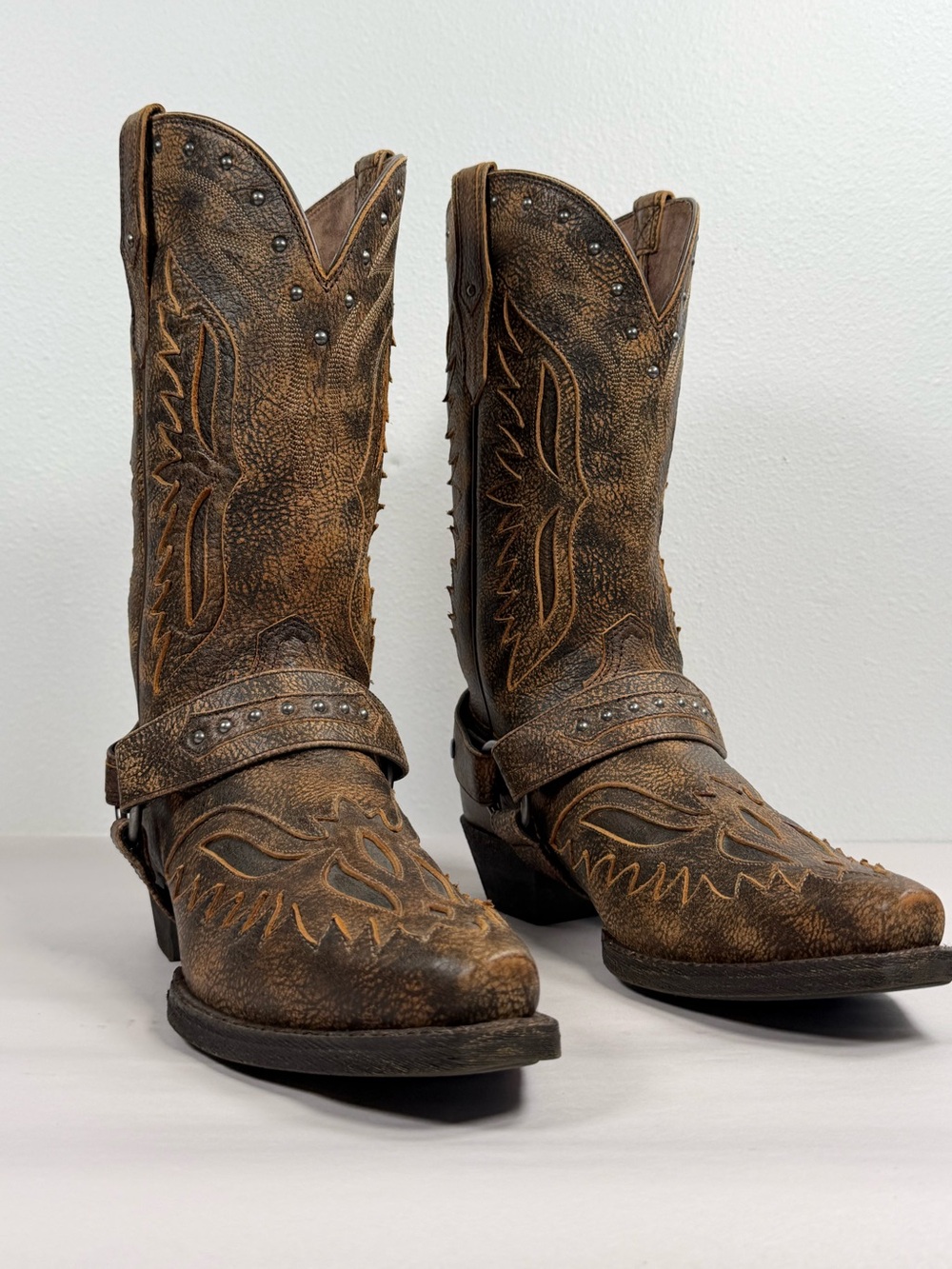 ARIAT Iron Men’s Western Harness Boots Leather Size 8.5 D Like Stetson Outlaw
